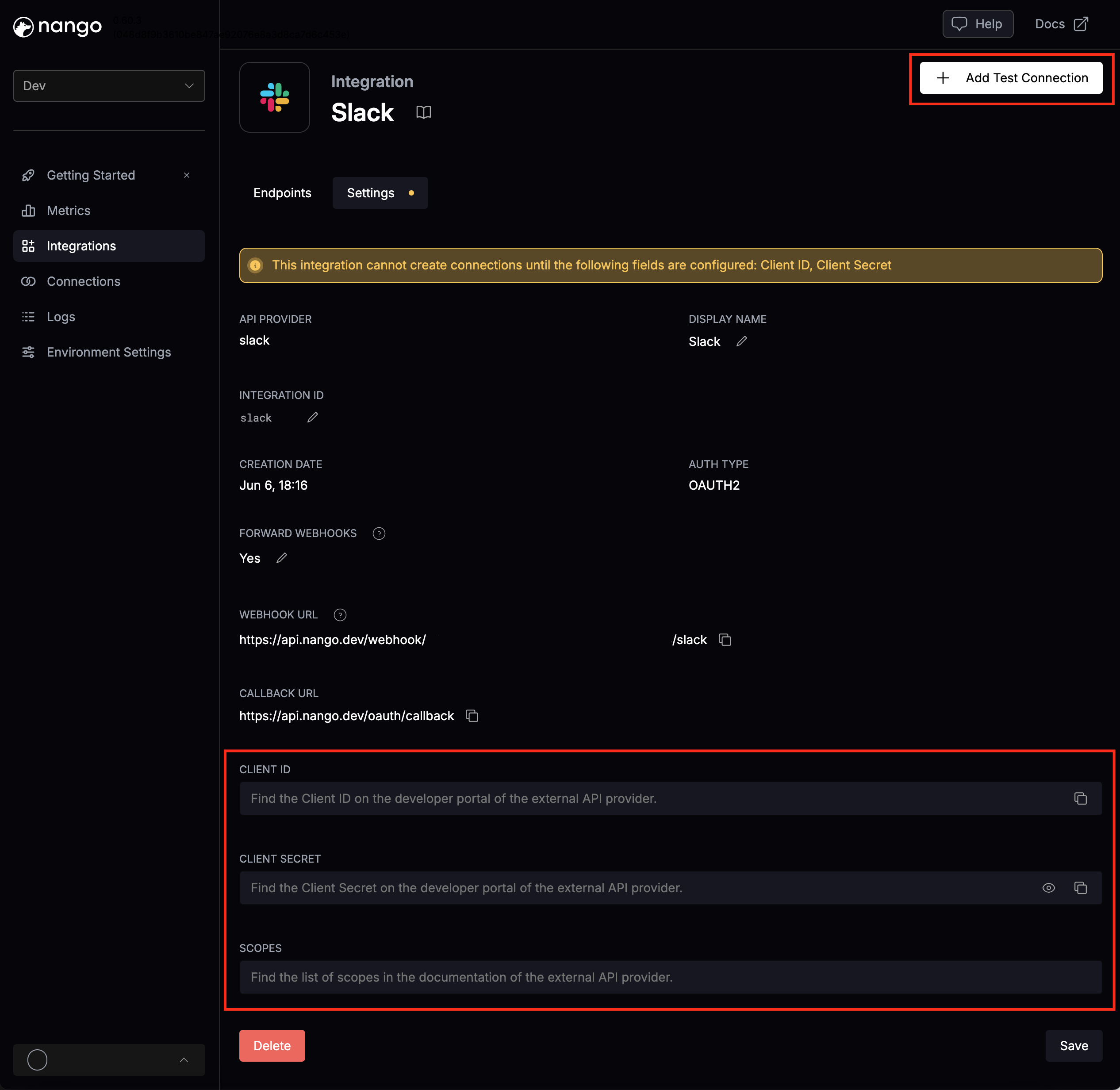 Enter API key in ProConomics