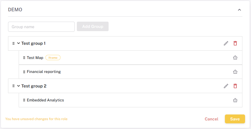 Assign pages to group