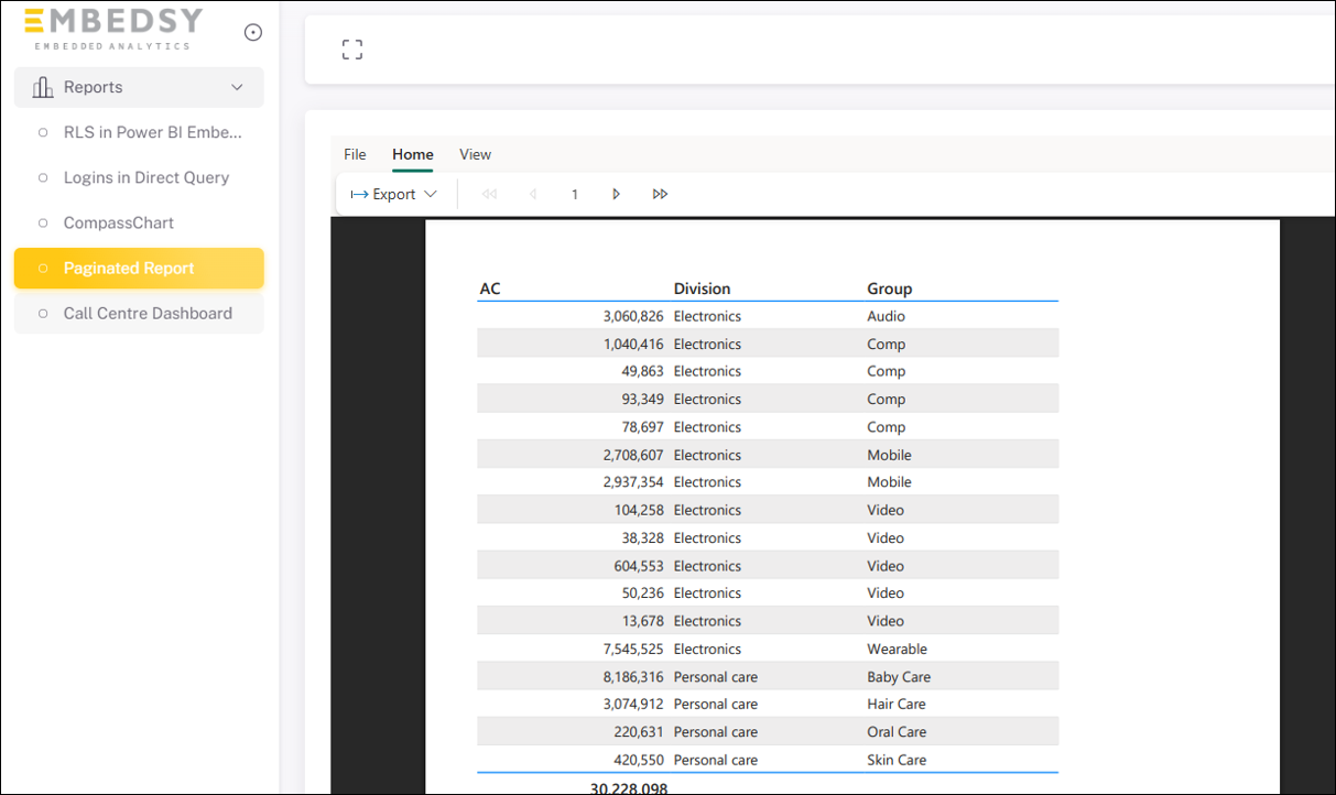 Add paginated report