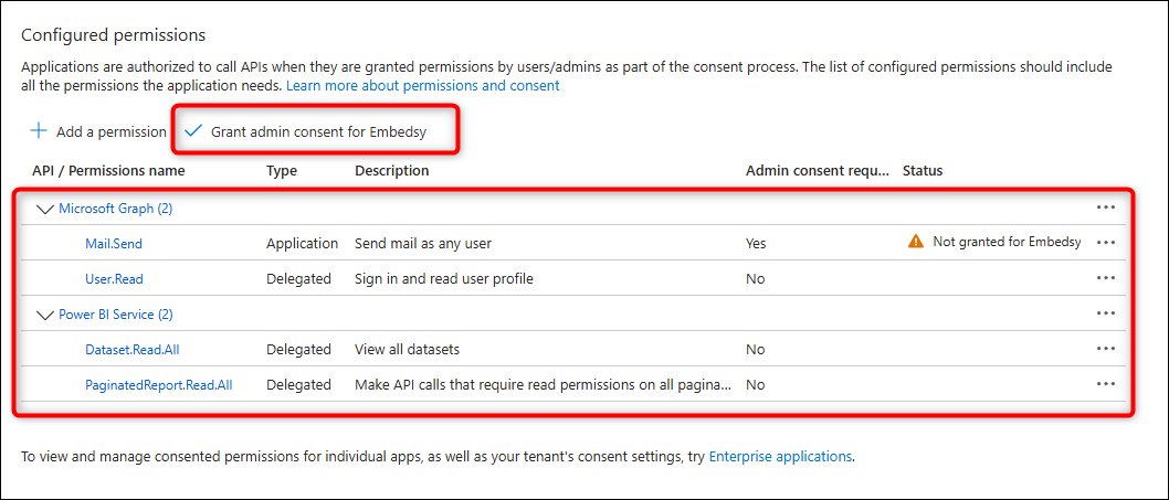 Microsoft Graph API admin consent