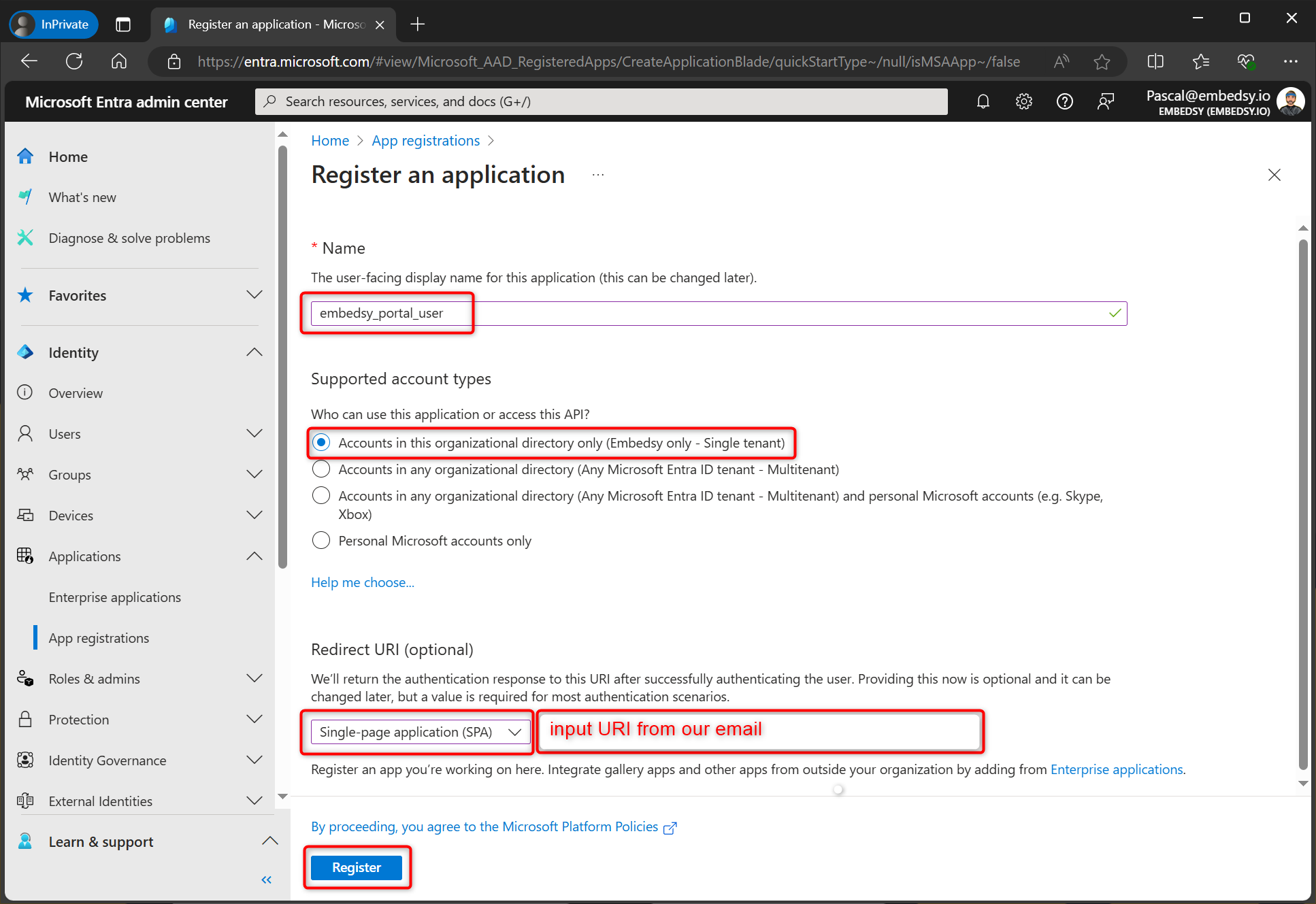 App registration in Microsoft Entra